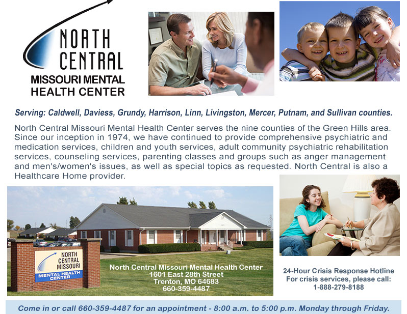 North Central Missouri Mental Health Center serving nine counties in the Green Hills' area